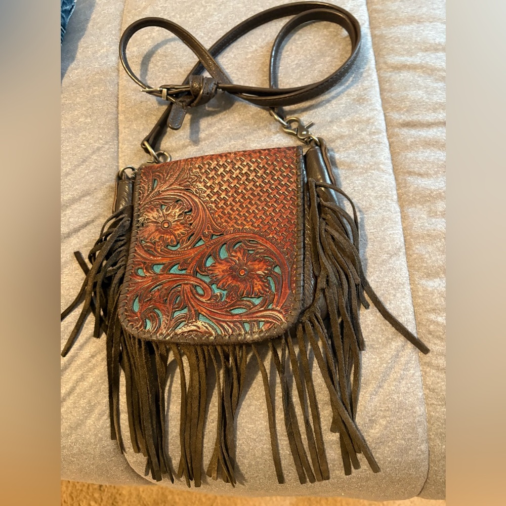 Montana West Brown and Teal Crossbody Bag